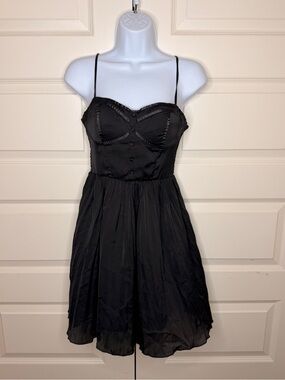 American Eagle Outfitters Black Spaghetti Strap Fit-and-Flare Dress